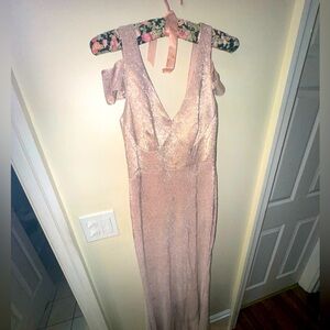 Shimmery dusky pink Calvin Klein gown, US size 4.